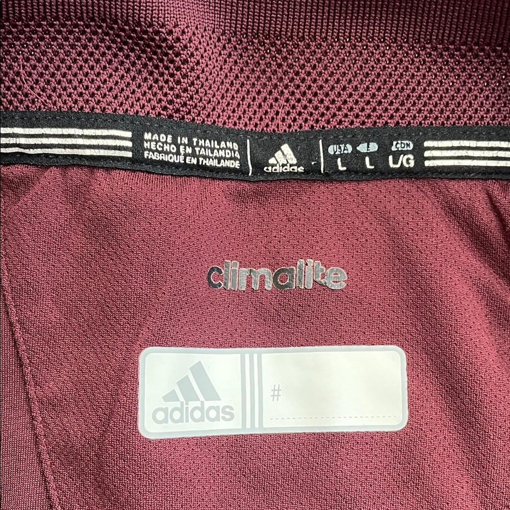 Adidas Burgundy Polo with White Details - Picture 2 of 4